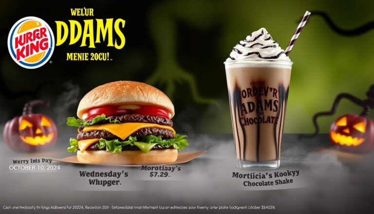 Burger King Addams Family Menu